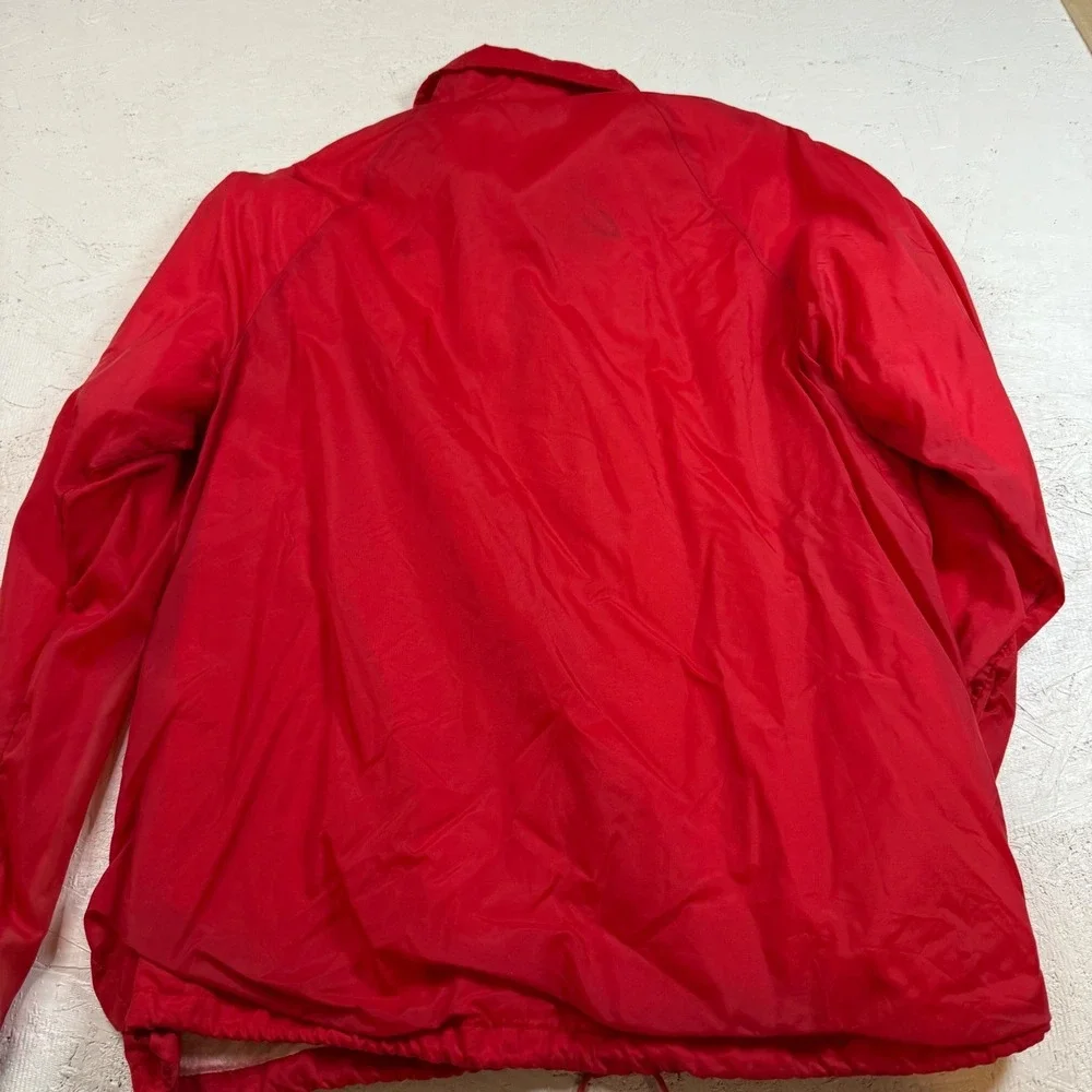 Vintage Sears Coach Jacket Size M Red Nylon Snap‎ Front READ
